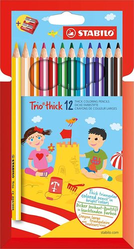 Crayons de couleur "Trio" - Etui de 12