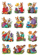 Stickers de Paques DECOR "lapins nostalgiques"