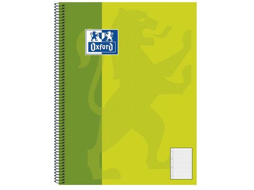 Cahier à spirales A4+, ligné+marge, 160 pages - Vert anis