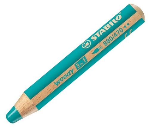 Crayon de couleur "Woody 3 en 1" - Vert jade