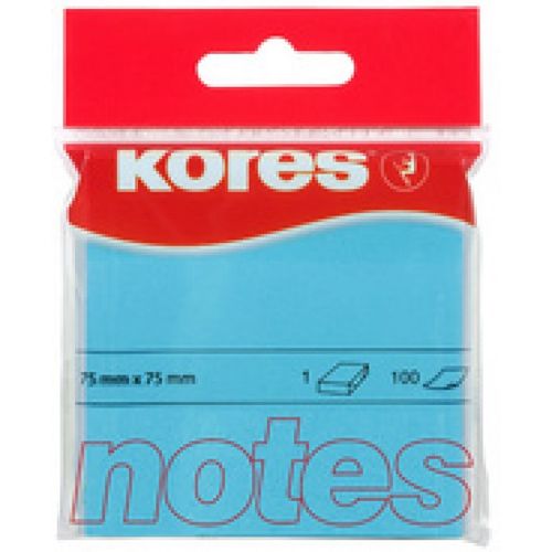 Notes adhésives "NEON", 75 x 75mm, uni, bleu