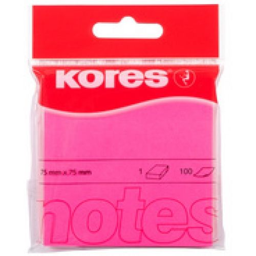 Notes adhésives "NEON", 75 x 75mm, uni, rose