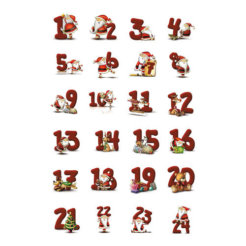 Stickers de Noel "chiffres en pain d'épices"