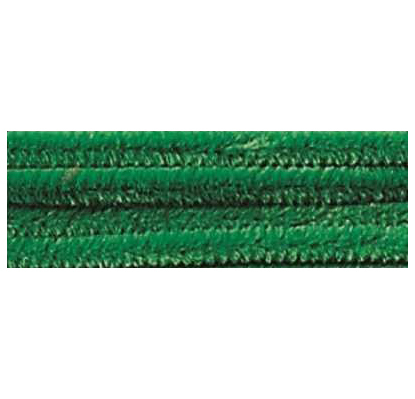 Fil métallique chenille (cure-pipe) - 8mm - Vert mousse