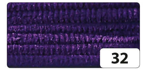 Fil métallique chenille (cure-pipe) - 8mm - Violet foncé