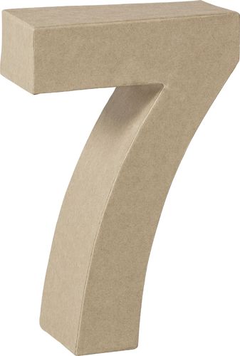 Chiffre 3D "7", papier mâché, 175 x 55 mm