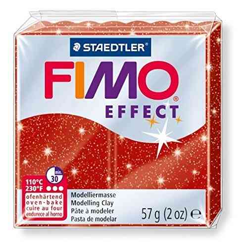 Pâte à modeler "Fimo Effect" - Rouge pailleté
