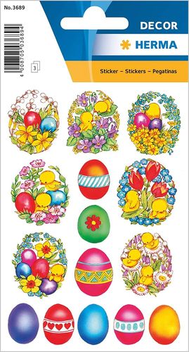 Stickers de Paques DECOR "Fleurs et poussins"