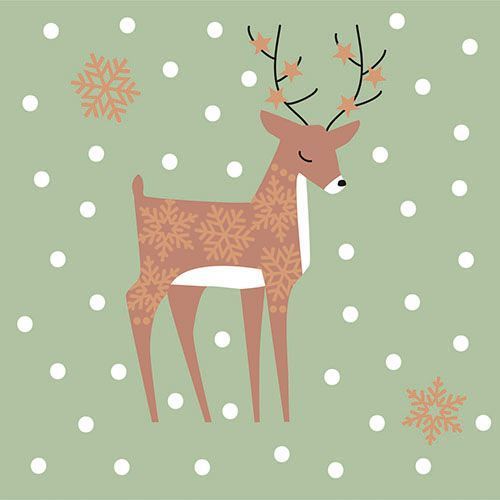 Serviettes à motif de Noël "Lovely Reindeer"