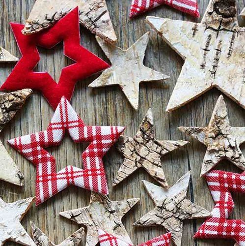 Serviettes à motif de Noël "Wooden Stars"