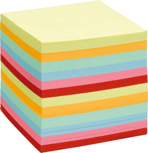 Bloc cube / bloc notes, 90 x 90 x 90 mm - Coloré