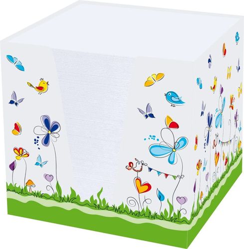 Bloc cube "Papillons", carton rigide, garni