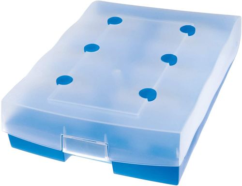 Boîte à fiches "Croco Duo", A8, boîte : Bleu translucide