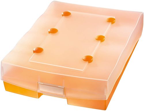 Boîte à fiches "Croco Duo", A8, boîte: orange translucide