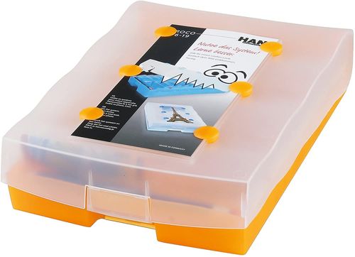 Boîte à fiches "Croco 2-6-19", A8, boîte : Orange translucide