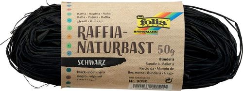 Raphia naturel. 50 g. - Noir