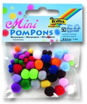 Mini pompons, 50 pièces - Assortis