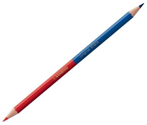 Crayon bicolore Original, hexagonal - Rouge/bleu
