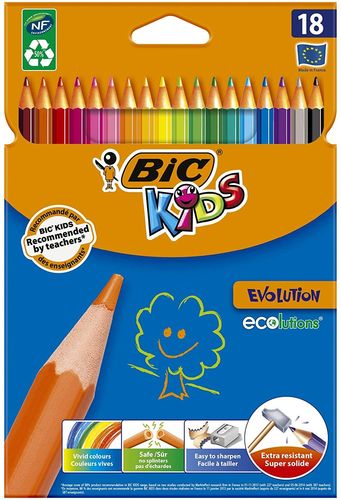Crayons de couleur Evolution ECOlutions - Par 18