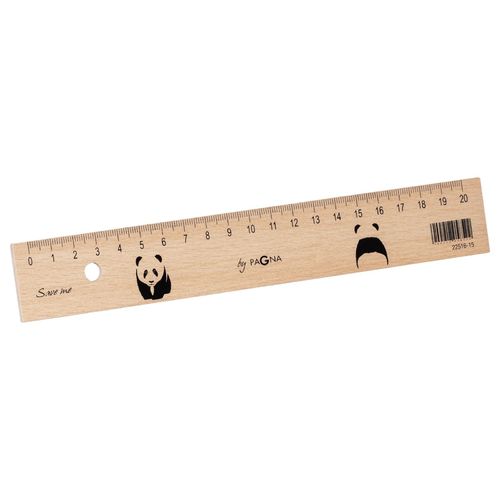 Règle en bois "Save Me", longueur : 200 mm - Panda