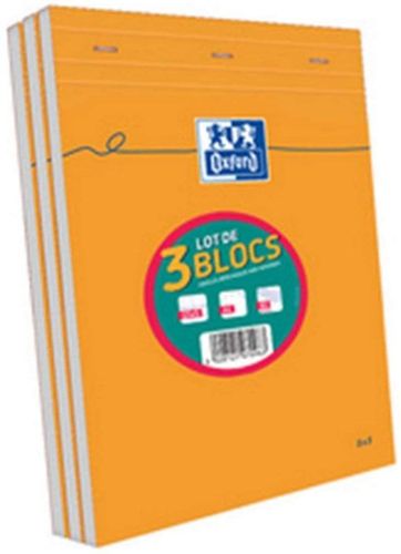 Bloc notes - A4 - 160 pages - Quadrillé 5x5 - Lot de 3
