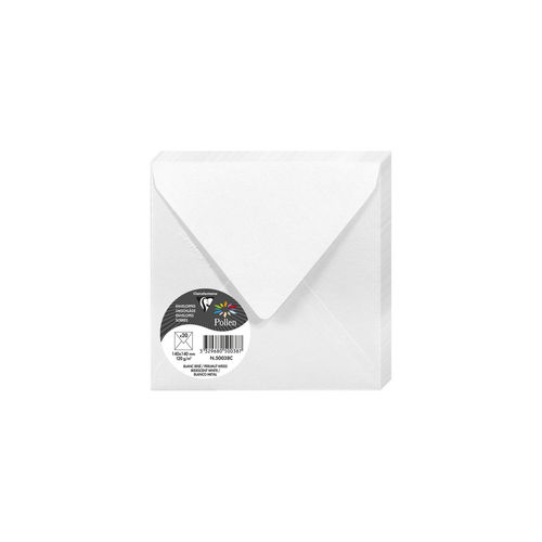 Enveloppes "Pollen" - 140 x 140 mm - Blanc irisé