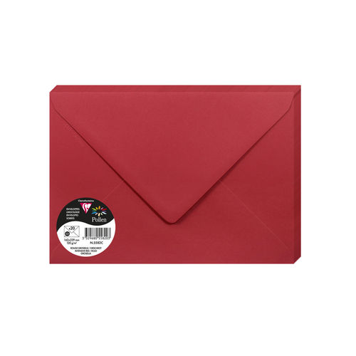 Enveloppes "Pollen" - C5 - Rouge groseille