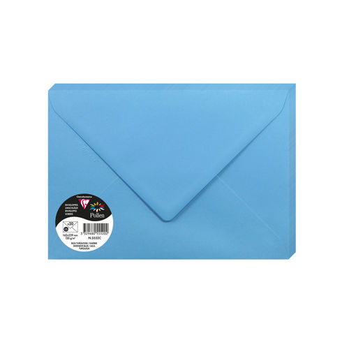 Enveloppes "Pollen" - C5 - Bleu turquoise