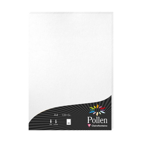 Papier "Pollen" A4 - 120 g./m² - Blanc irisé