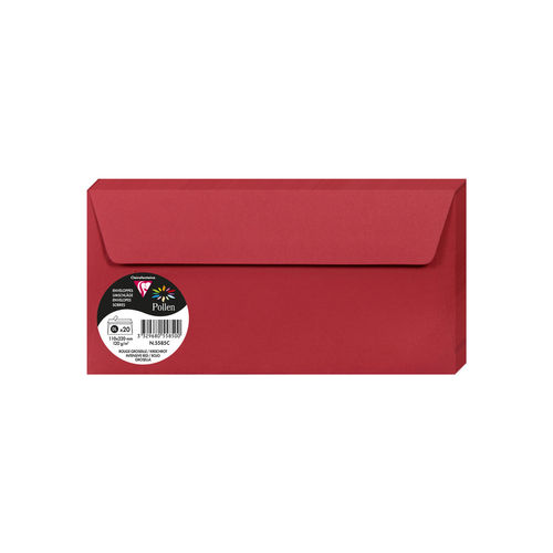 Enveloppes "Pollen" - DL - Rouge groseille