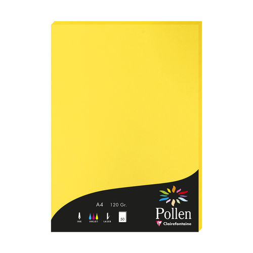 Papier "Pollen" A4 - 120 g./m² - Jaune soleil