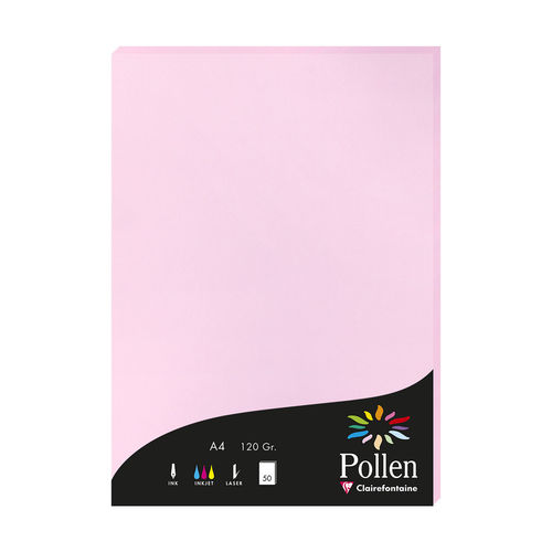 Papier "Pollen" A4 - 120 g./m² - Rose dragée