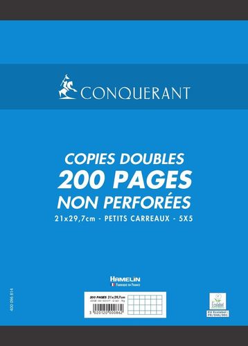 Copies doubles, A4, 200 pages - Quadrillé 5x5