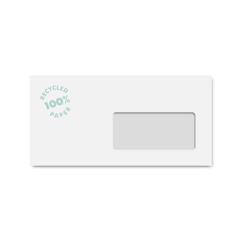 Enveloppes DL à fenêtre - 110 x 220 mm - Recyclé - Blanc