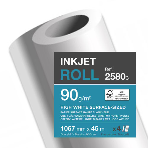 Papier traceur jet d'encre - 1.067 mm x 45 m - 90 g./m²