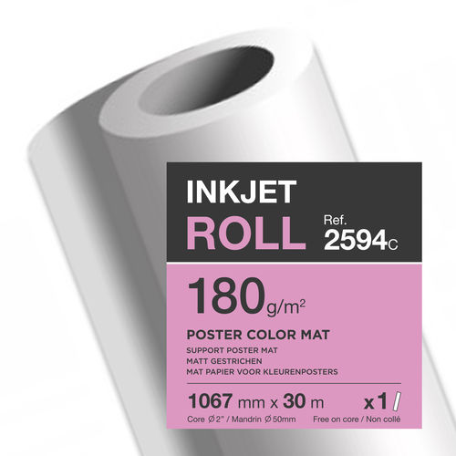 Papier traceur jet d'encre - 1.067 mm x 30 m - 180 g./m²