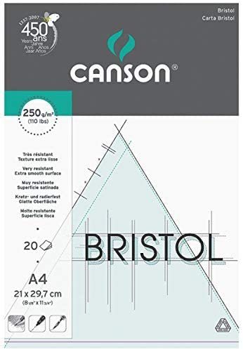 Bloc Bristol, A4, 250 g/m² - Blanc
