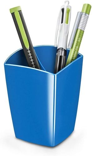 Pot à crayons "Gloss" - 2 compartiments - Bleu océan