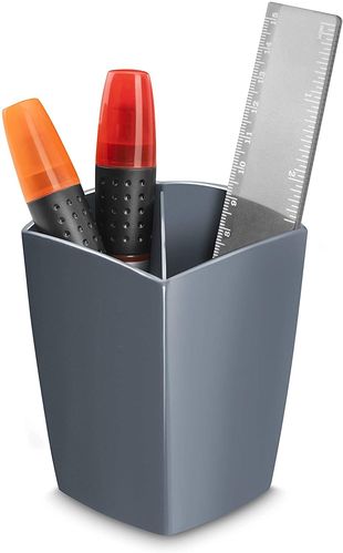 Pot à crayon "CepPro" - 2 compartiments - Gris