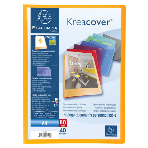 Protège-documents "Kreacover" - A4 - 80 vues - Assortis