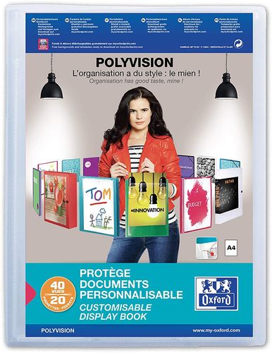 Protège-documents "Polyvision", A4, 20 pochettes - Incolore