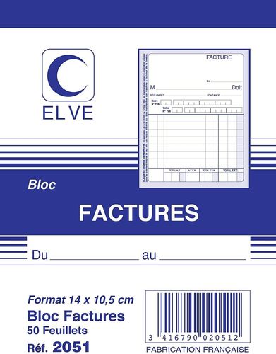 Bloc "factures" - 140 x 105 mm