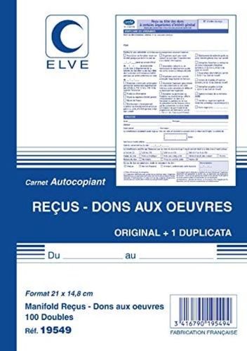 Manifold "Carnets de recus - dons aux oeuvres" - A5 - Dupli
