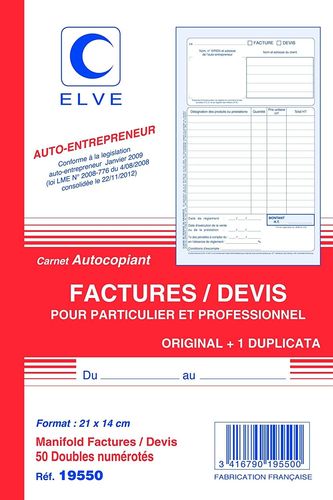 Manifold "Factures/Devis auto-entrepreneurs" - A5 - Dupli