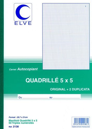Manifold quadrillé (5/5) - 210 x 297 mm - Tripli