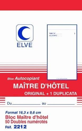 Bloc "Maître d'Hôtel" Dupli - 165 x 96 mm