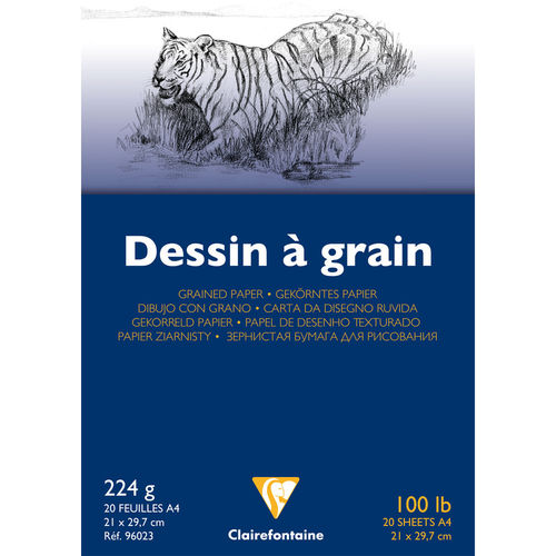 Bloc papier dessin "à Grain", A4, 224 g./m²