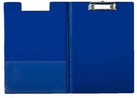 Porte-bloc à pince avec rabat, A4 portrait - Bleu
