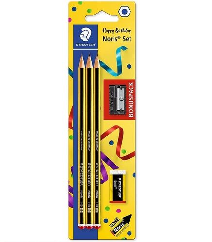 Crayons graphite "Anniversaire Noris" - Pack de 3