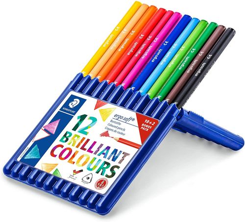 Crayons de couleur "Ergosoft" - Etui de 10 + 2